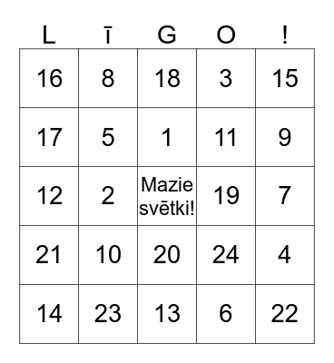 Līgas & Zanes party Bingo Card