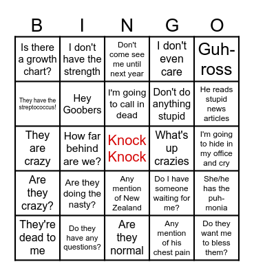 Jeff-isms Bingo! Bingo Card