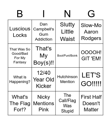Football Bingo Card