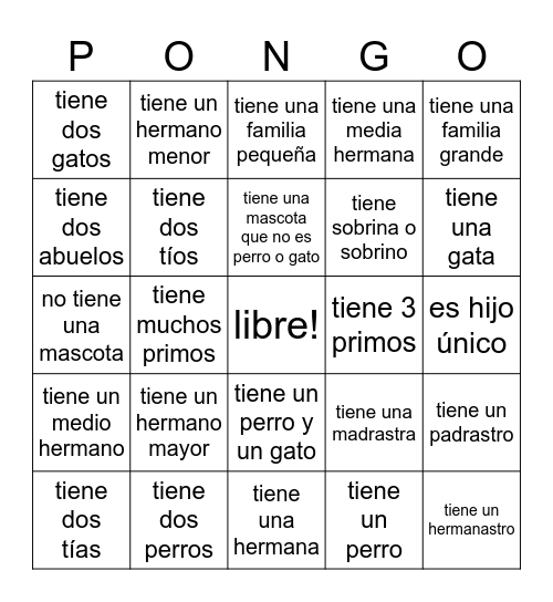 Encuentra alguién... Bingo Card