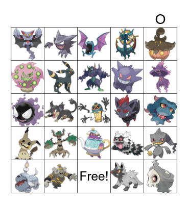 Pokemon Bingo Card