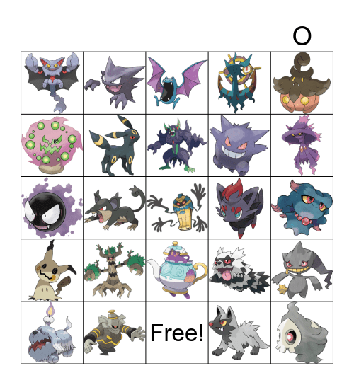 Pokemon Bingo Card