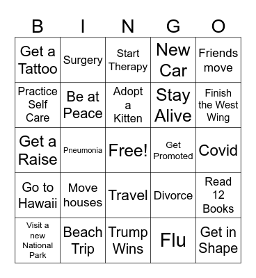 Aubrey’s 2024 Bingo Card