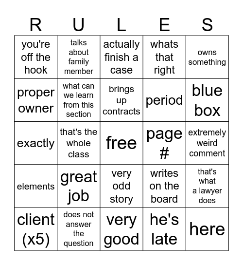 Property Bingo 2 Bingo Card