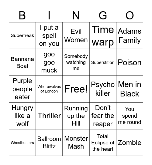 Halloween Bingo Card