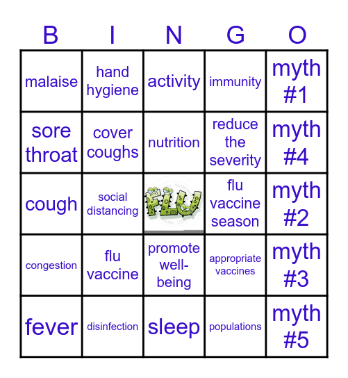 FLU PREVENTION Bingo Card