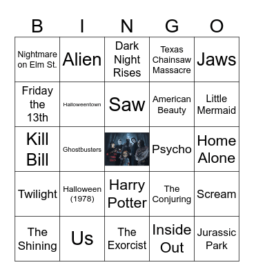 Halloween Bingo: Movie Themes Bingo Card