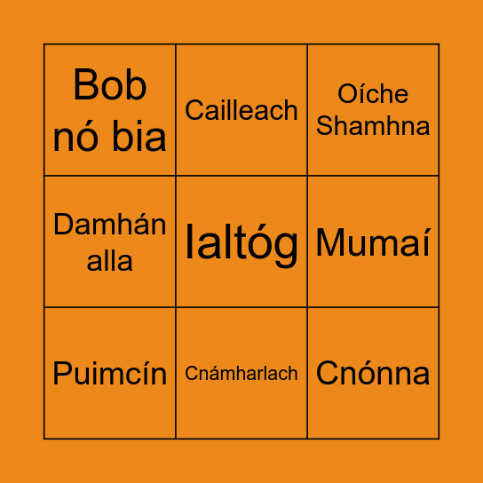 Oíche Shamhna Bingo Card