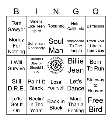 5 seconds of 50 songs - BLACK OUT Bingo Card