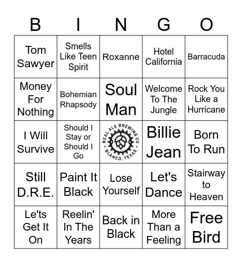 5 seconds of 50 songs - BLACK OUT Bingo Card