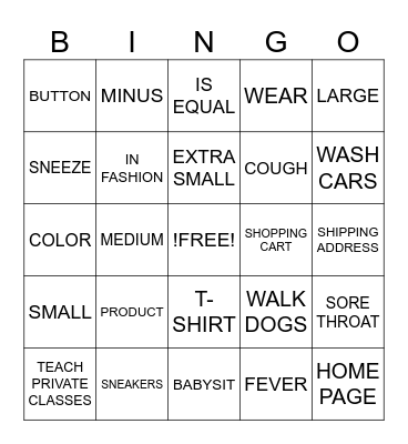 RUN UP Bingo Card