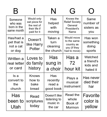 Find someone who... Bingo Card