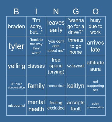 Cheyenne Bingo Card