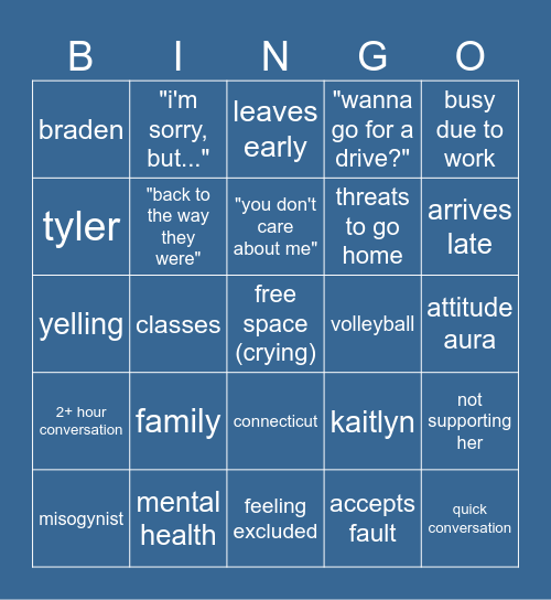 Cheyenne Bingo Card