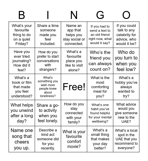 MINTEA: BUILDING CONNECTIONS Bingo Card