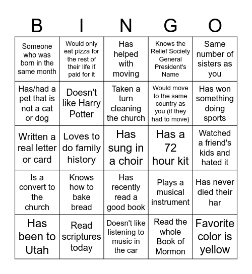 Find someone who... Bingo Card