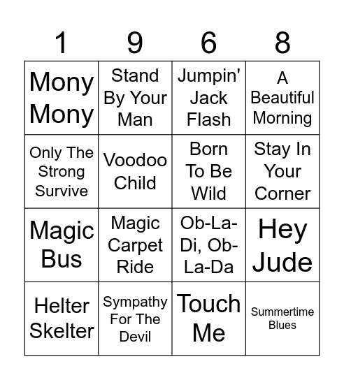 Round 1 Bingo Card