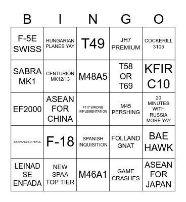 Firebirds Bingo Card