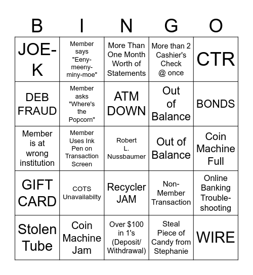 First Community Credit Union- FRIDAYS Bingo Card