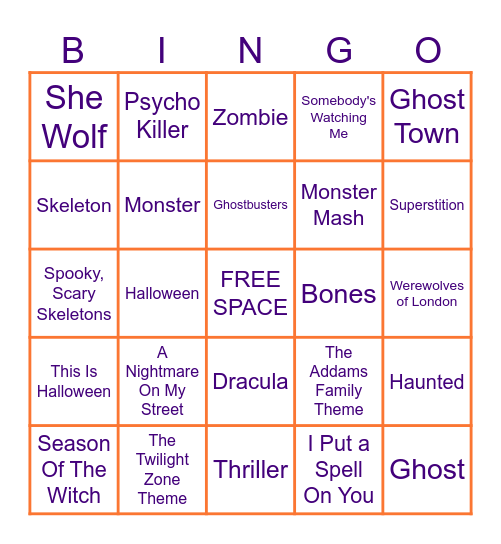 Halloween BINGO Card