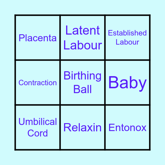 Water Birth Bingo! Bingo Card