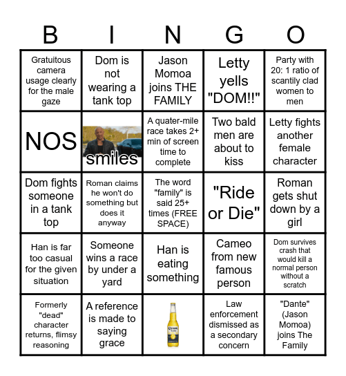 Bingo : Family Edition Bingo Card