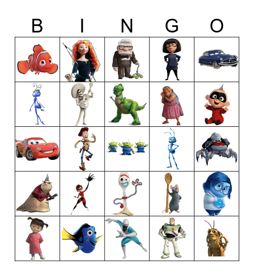 Pixar Bingo Card