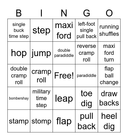 Tap III Bingo Card