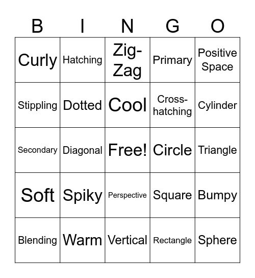 Elements of Art Bingo Card