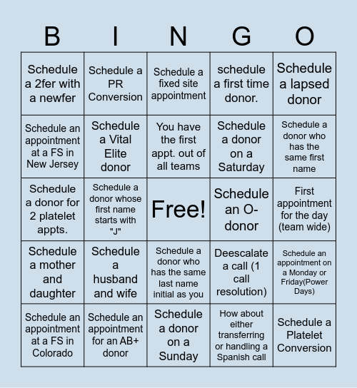 The A Team Bingo Card