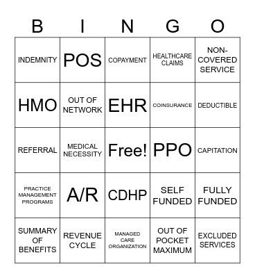 CHAPTER 1 REVIEW BINGO! Bingo Card