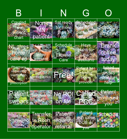 Bingo 10/25/2024 Bingo Card