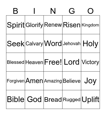 Biblical  Bingo Card