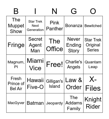 Ultimate TV Themes Bingo Card