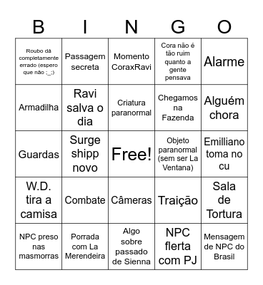 VIRANDO MERENDA Bingo Card