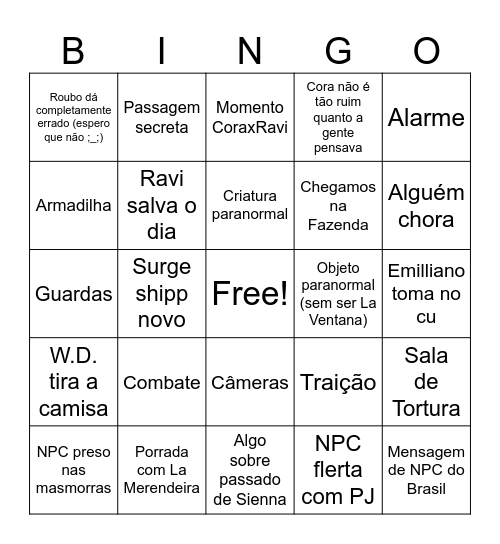 VIRANDO MERENDA Bingo Card