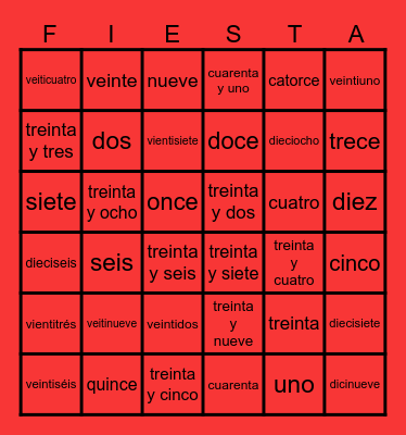¡Fiesta! Bingo Card