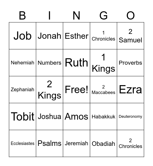 Old testament Bingo Card