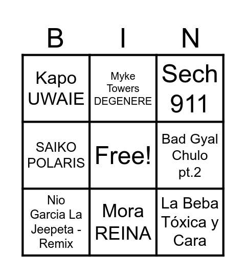 ♪ BINGO MUSICAL ♫ Bingo Card