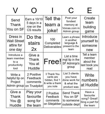 Project Admin Bingo - September 2016 Bingo Card