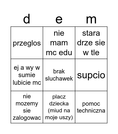 nikos bingo Card