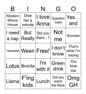 Crisis Bingo Card
