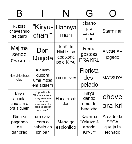 Kuzer prime eps 1-3 Bingo Card