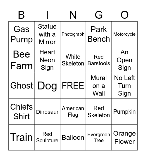 Downtown Lee's Summit Bingo Card