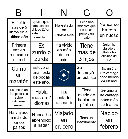 LifeVantage México Bingo Card