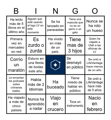 LifeVantage México Bingo Card