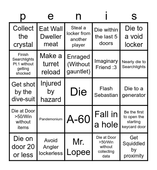 Pressure Bingo Card