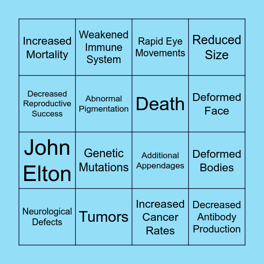 Radiation Bingo Card