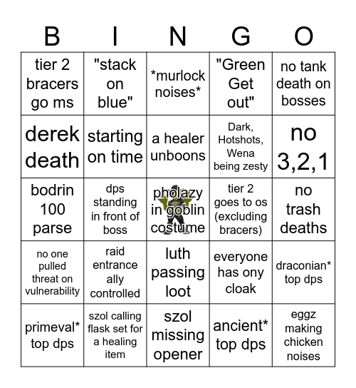 Chronicle Sod Off Raid Night Bingo Card