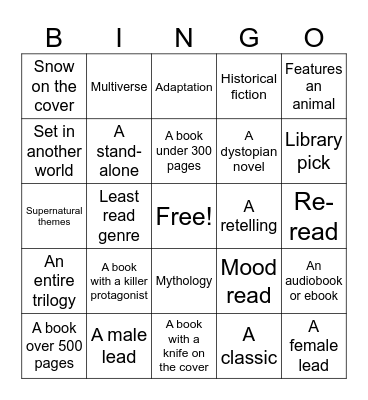 November 2024 Bingo Card